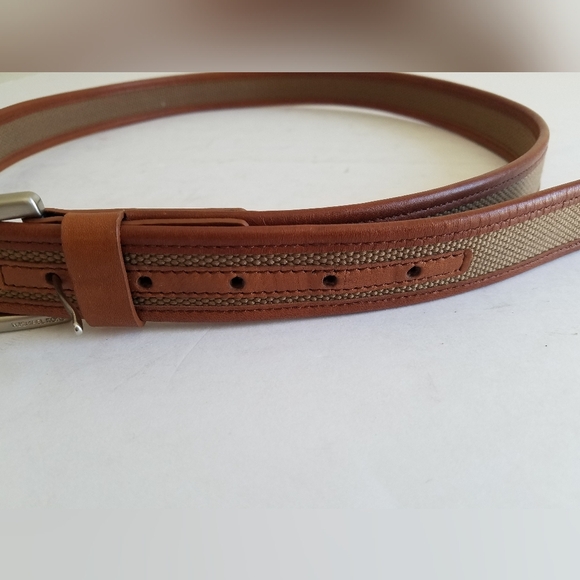 Michael Kors Men's Leather Trim Belt Silver Plated Buckle Size 40 Tan - Picture 7 of 15